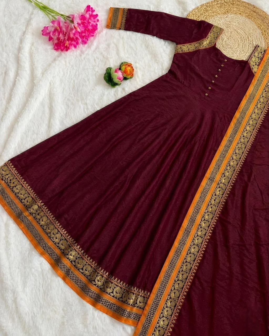 VICHITRA SILK ANARKALI WITH DUPATTA (VSA09)