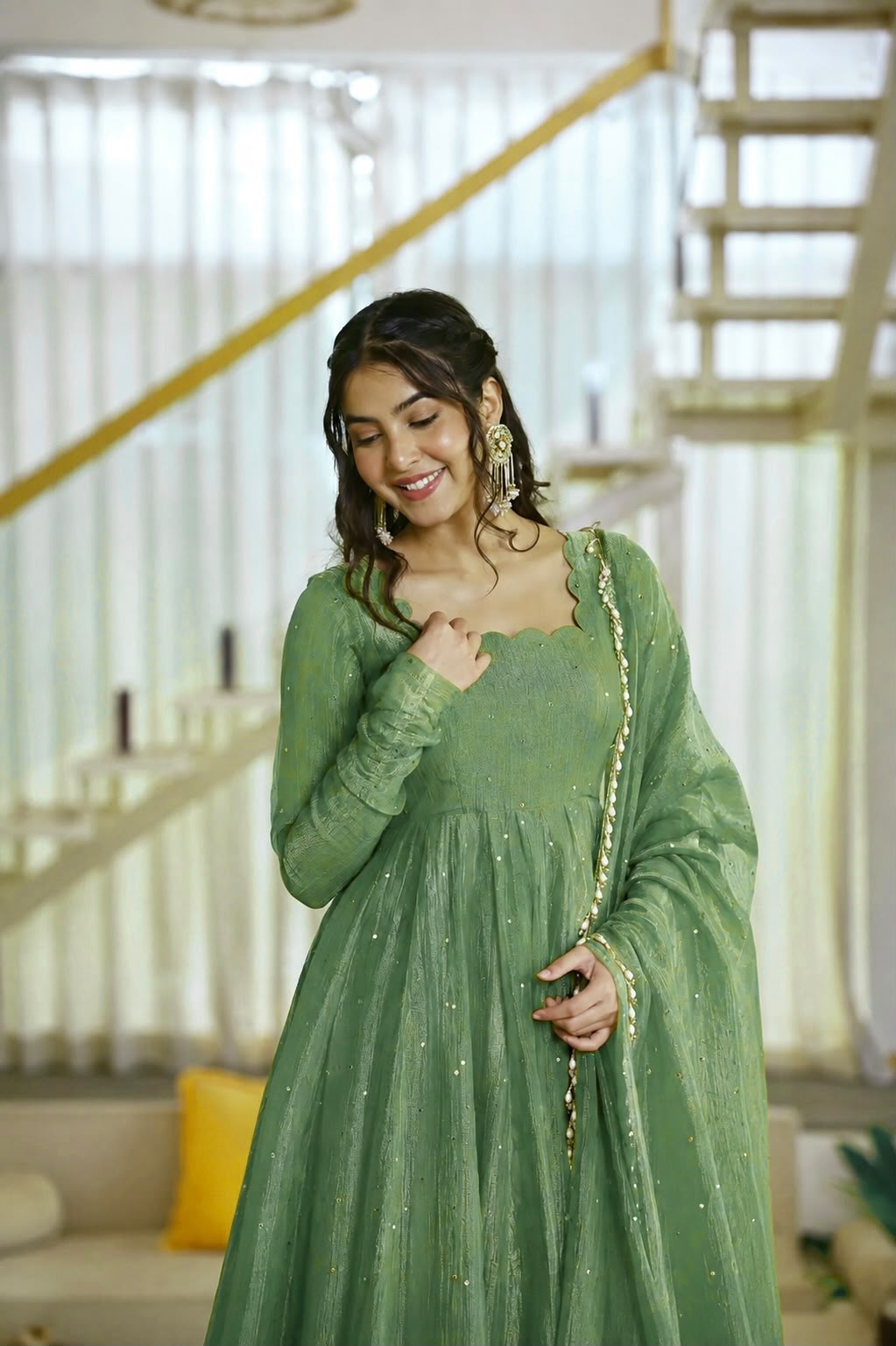 Elegant Salsa Silk Gown Set (SS02)