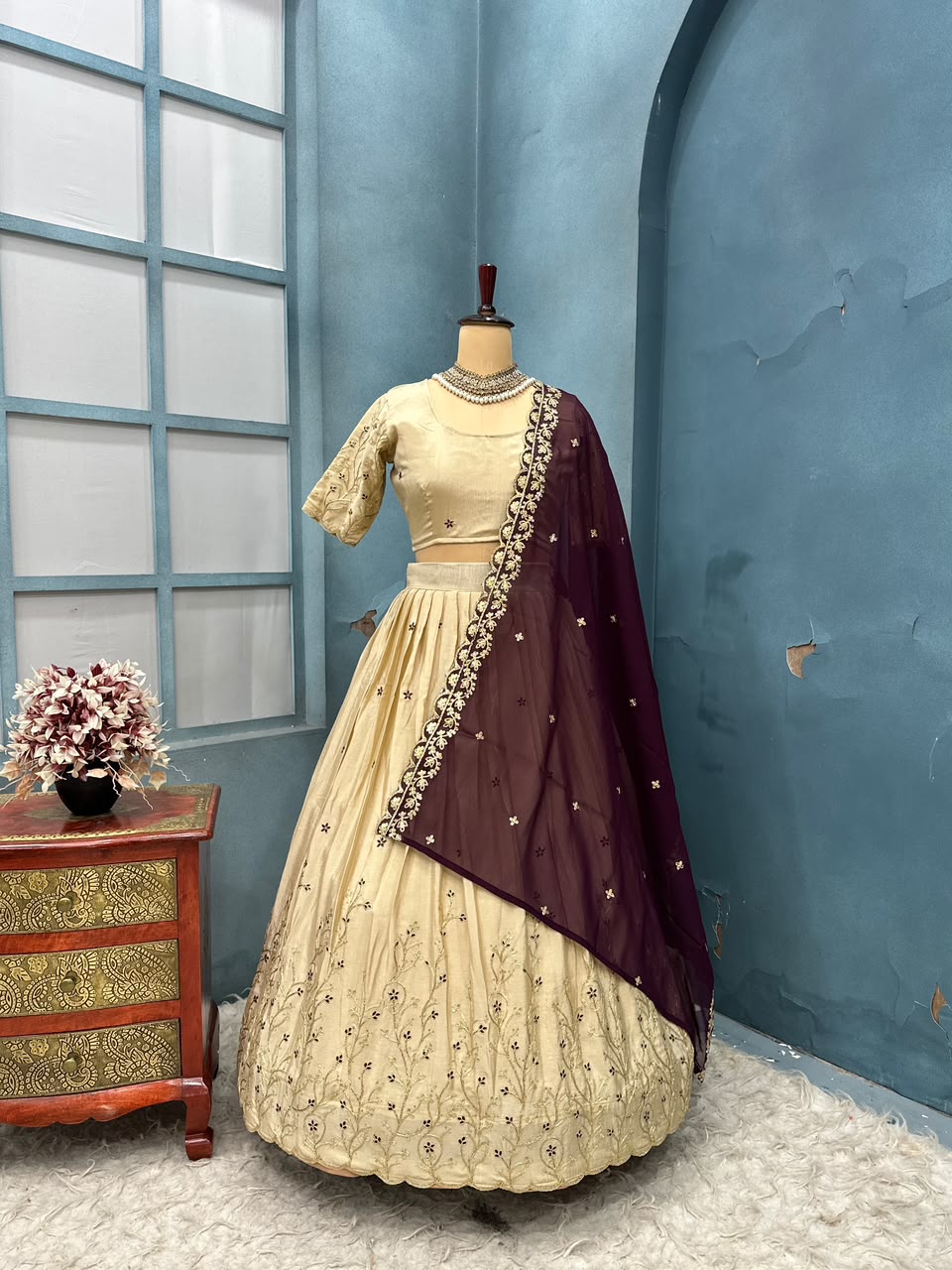 Full stiched Kanjivaram silk Lehanga (TL01)