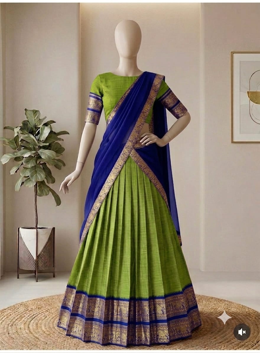 The South-style Kanjivaram Type silk lehenga (L15)