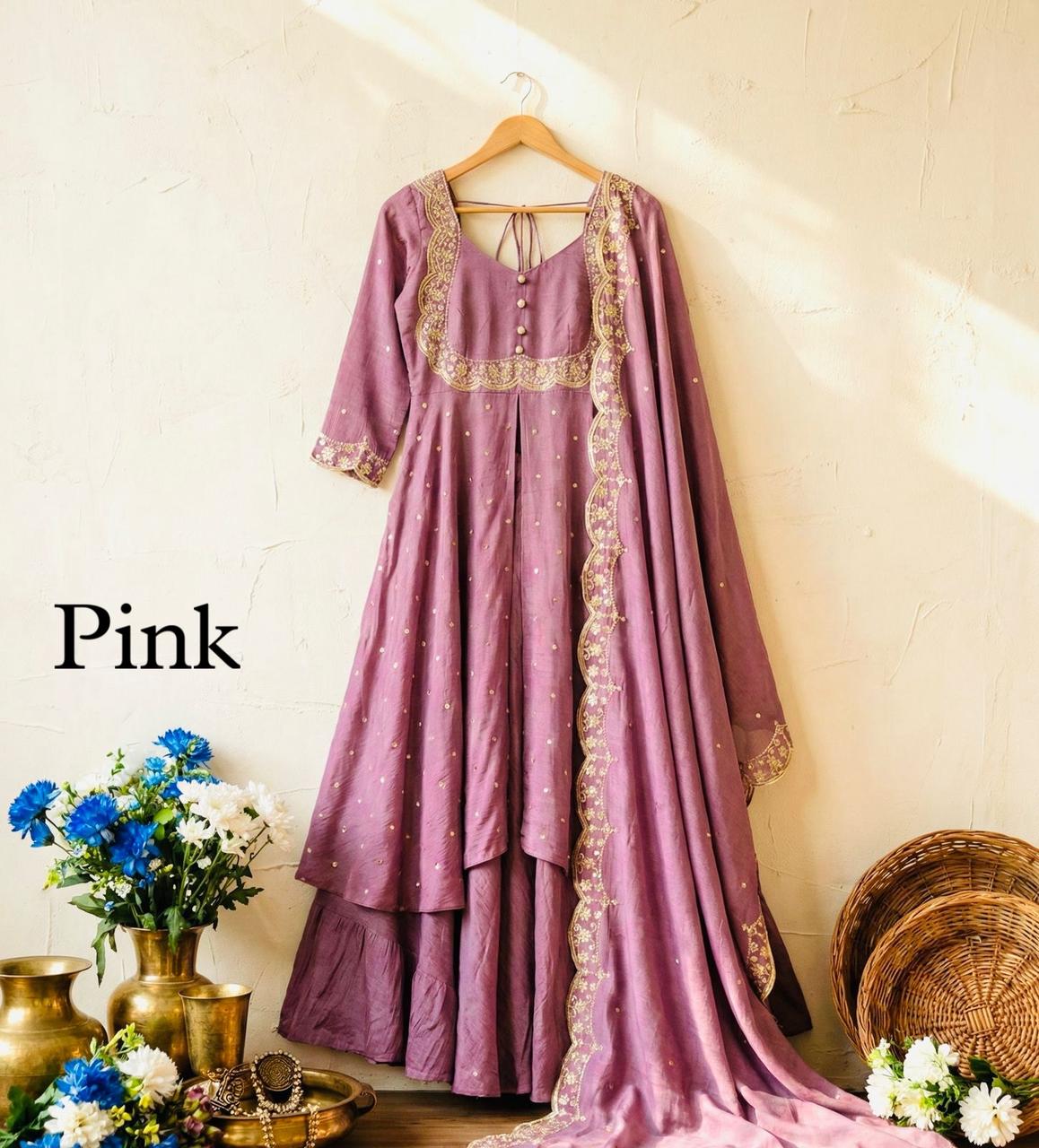 Vichitra Silk skirt and cape pcs (VSK11)
