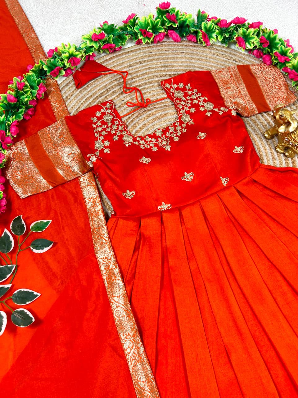 South Indian function in timeless elegance with this beautifully crafted Royal Wine Gown(G02)