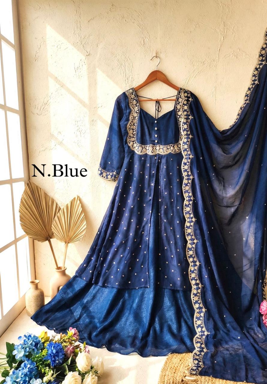 Vichitra Silk skirt and cape pcs (VSK16)