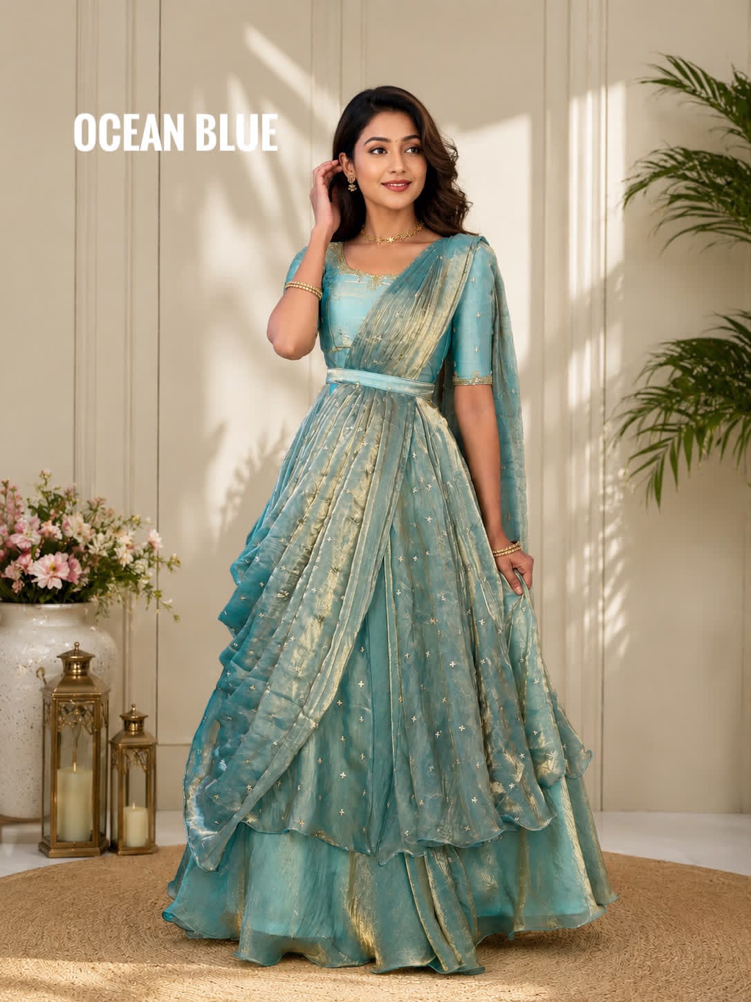 Special Beautiful Heavy Space Silk Lehenga choli Set Double Frill (L05)