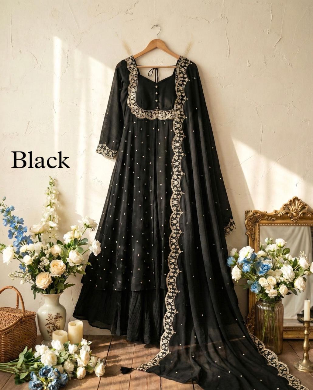 Vichitra Silk skirt and cape pcs (VSK17)