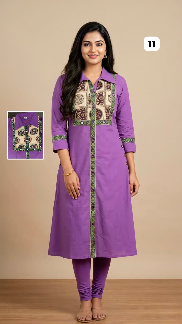 Cotton Mirror work Kurti 11