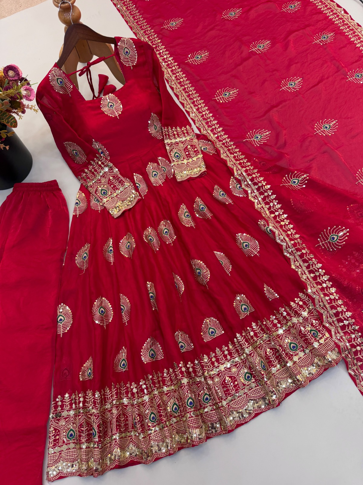 Heavy fendy silk 3 piece designer set (FSD2)