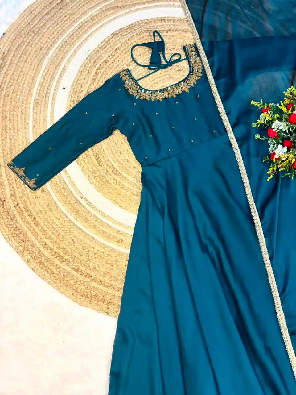Premium rangoli silk Anarkali with dupatta(RS004)