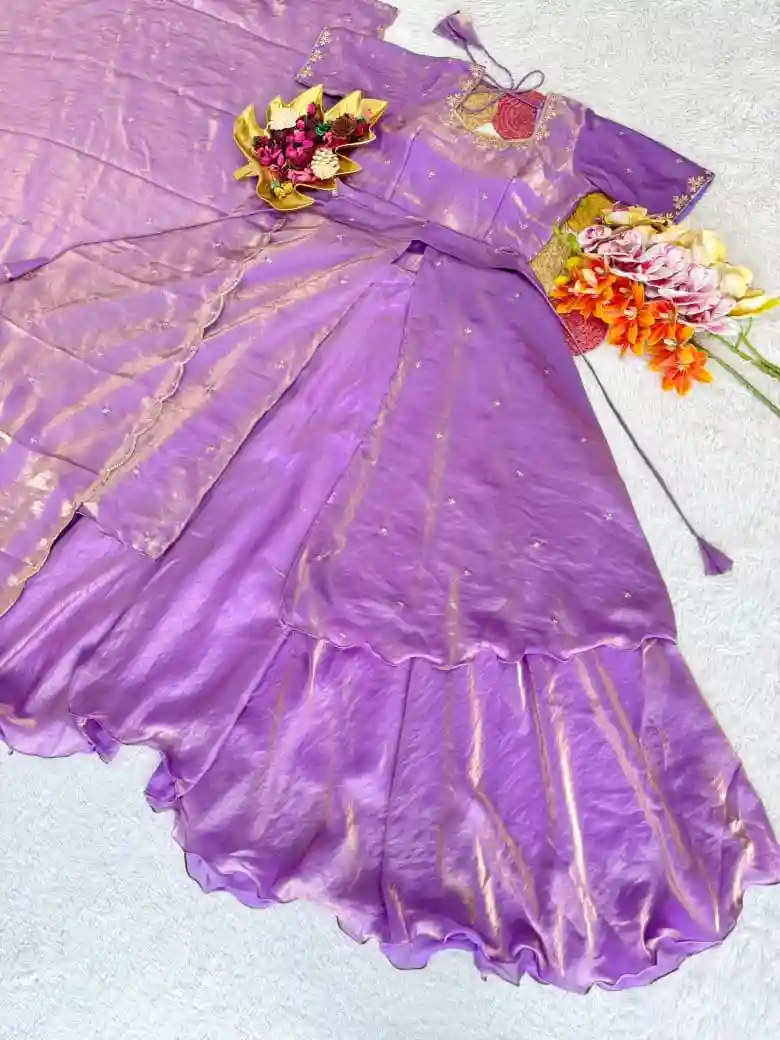 Special Beautiful Heavy Space Silk Lehenga choli Set Double Frill (L08)