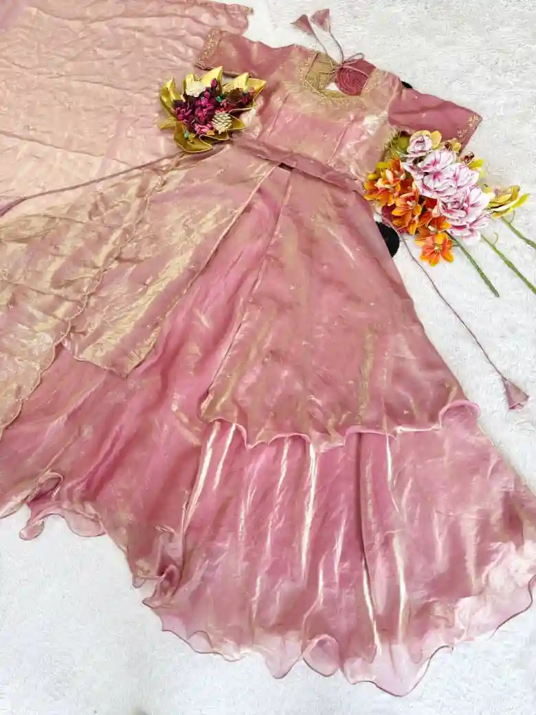 Special Beautiful Heavy Space Silk Lehenga choli Set Double Frill (L07)