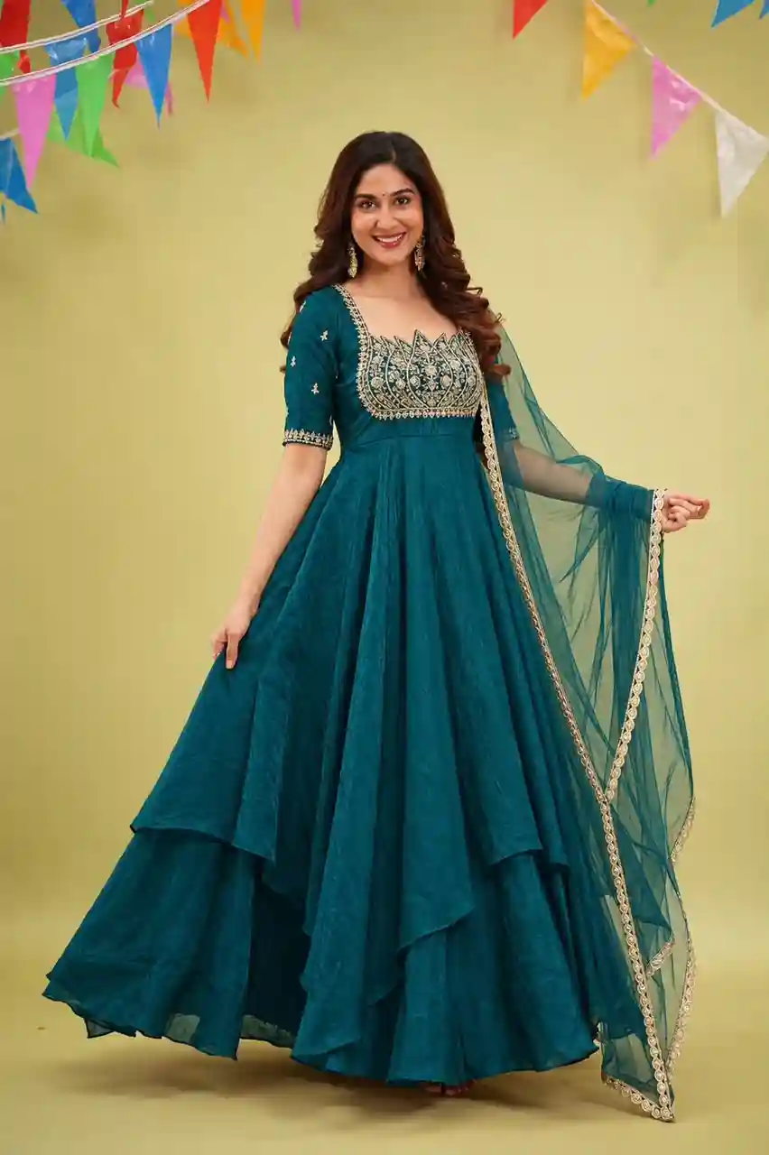 Fendy crush Double Layered gown ( Lotus2)