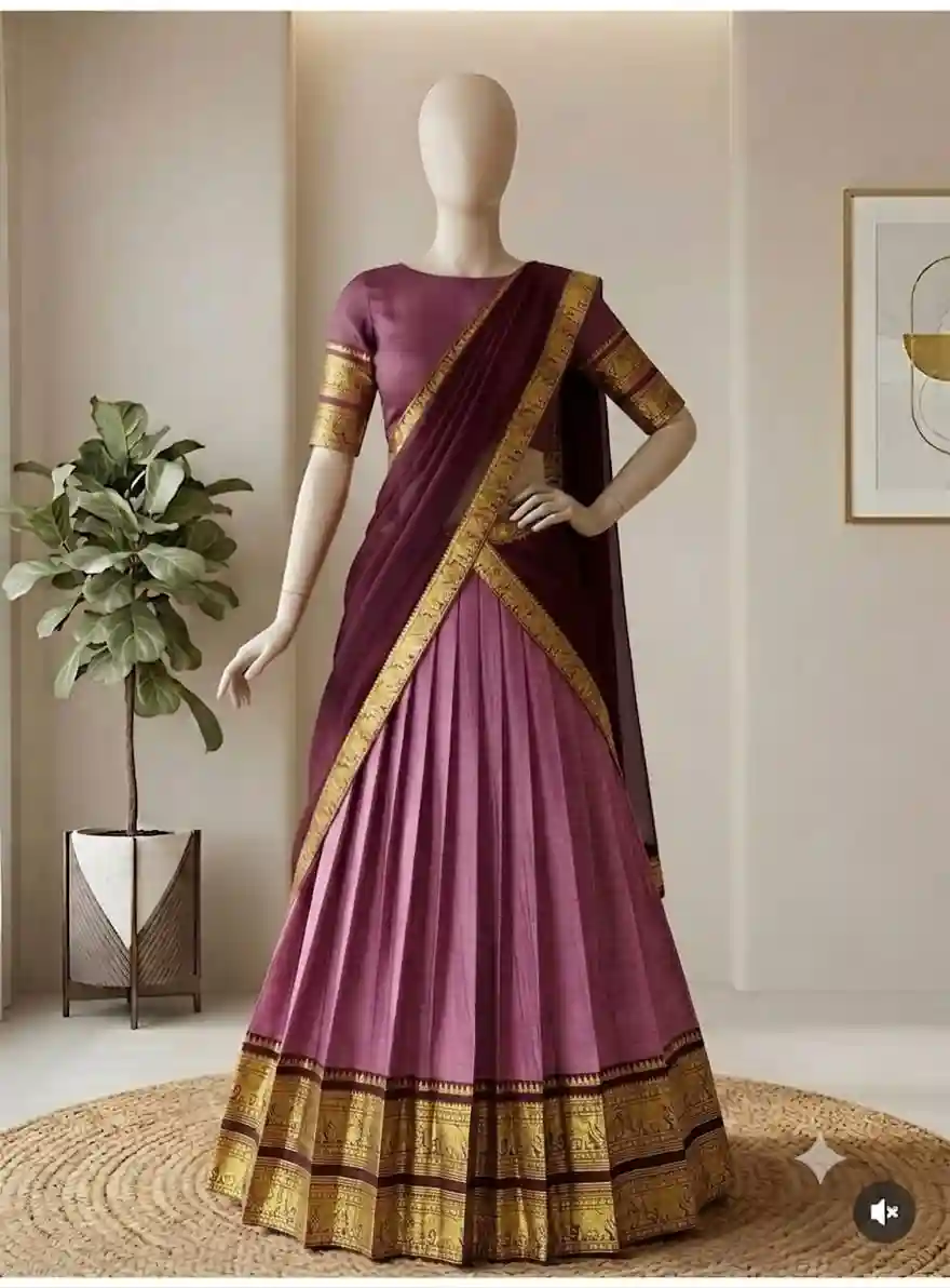The South-style Kanjivaram Type silk lehenga (L14)