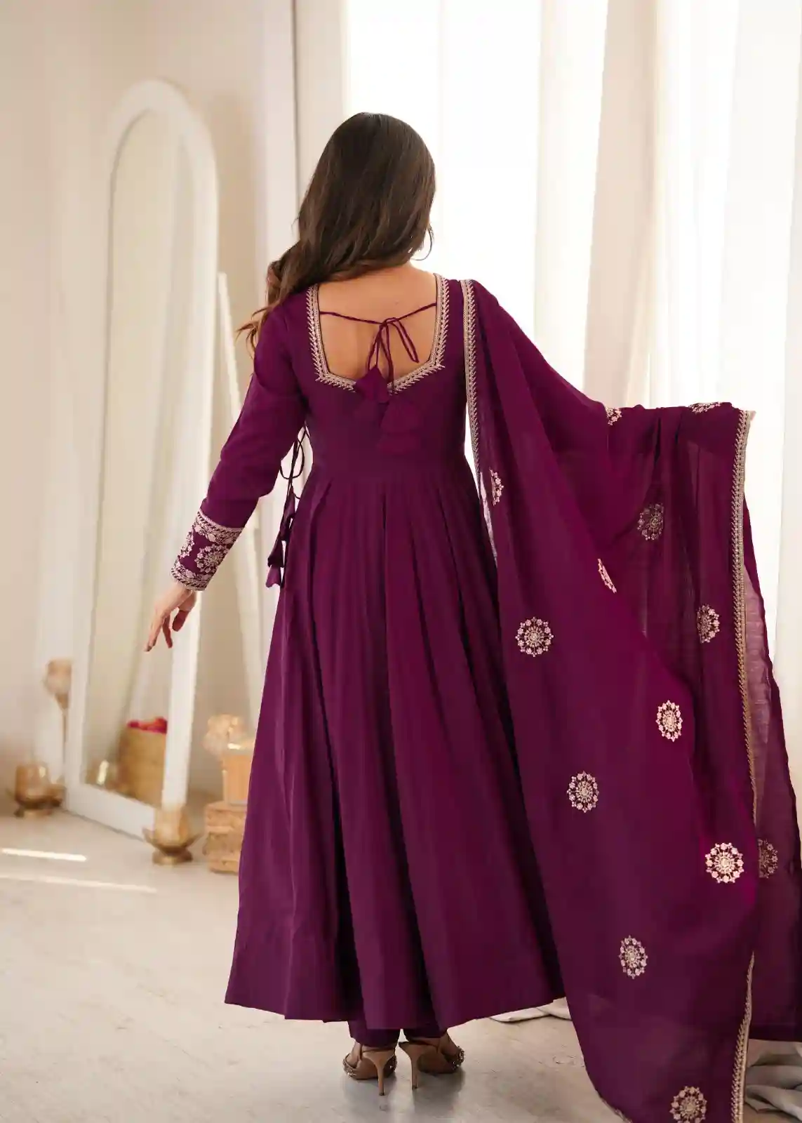 Angrakha Style Full Flare Anarkali Gown (AS01)
