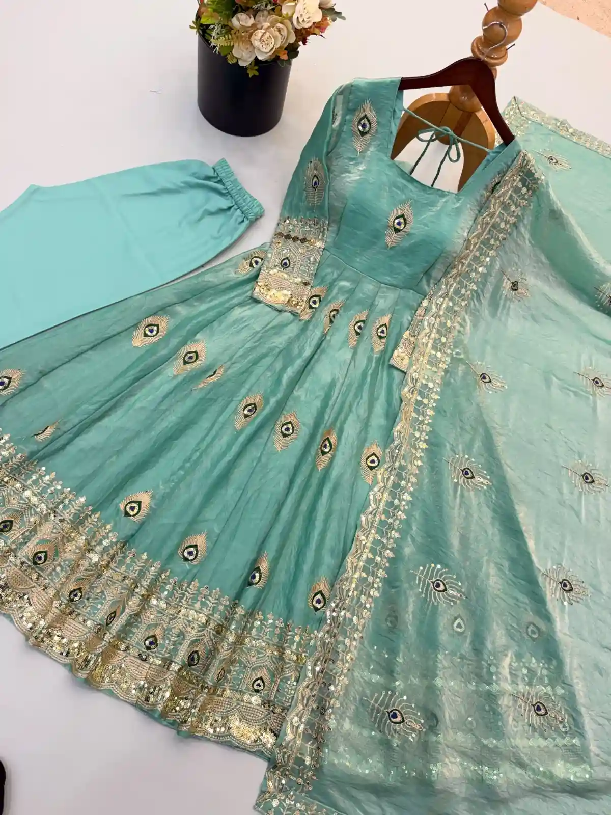 Heavy fendy silk 3 piece designer set (FSD9)