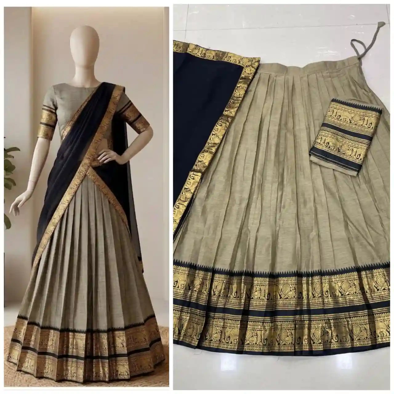 The South-style Kanjivaram Type silk lehenga (L17)