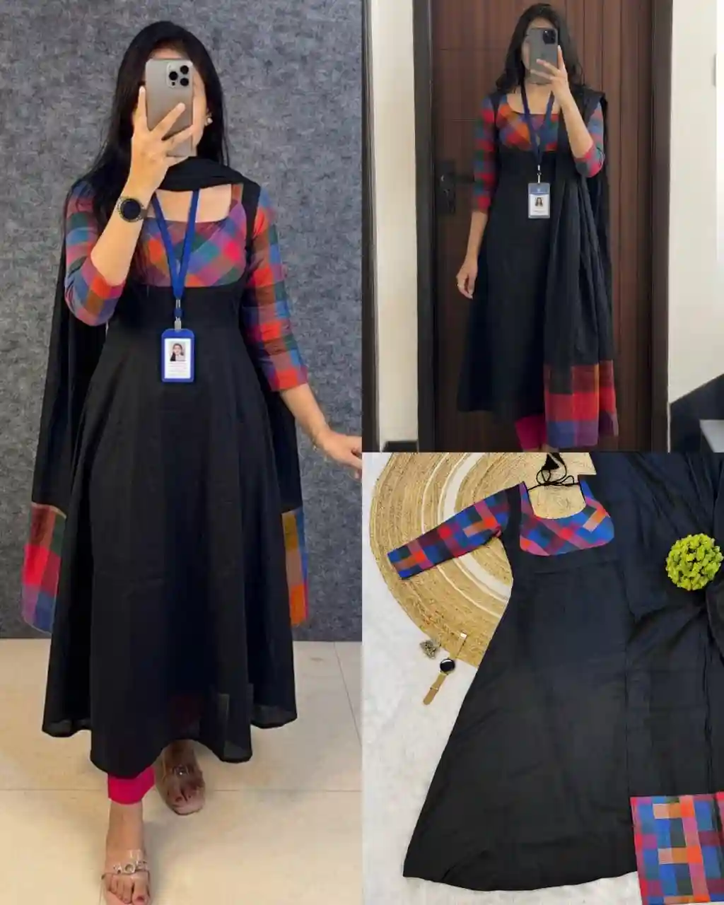Madras Kattam Gown dupatta (MK02)
