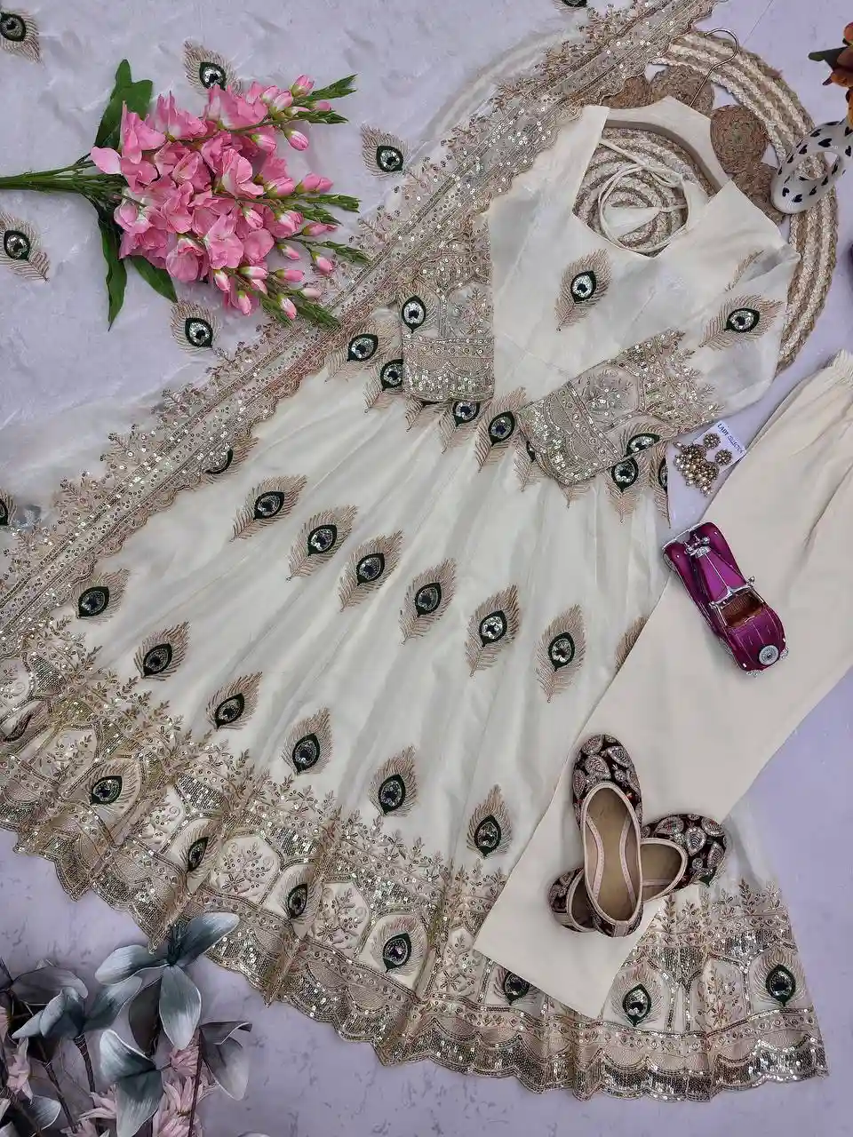 Heavy fendy silk 3 piece designer set (FSD1)