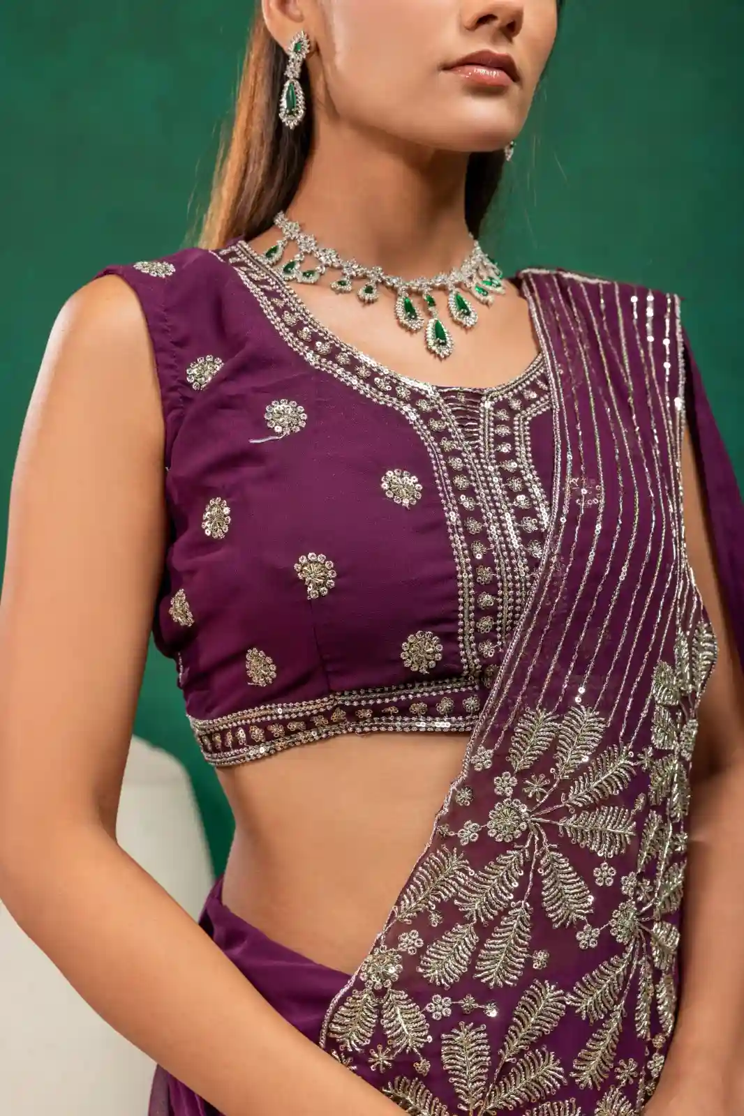 FAUX GEORGETTE KOTI SAREE (KS02)