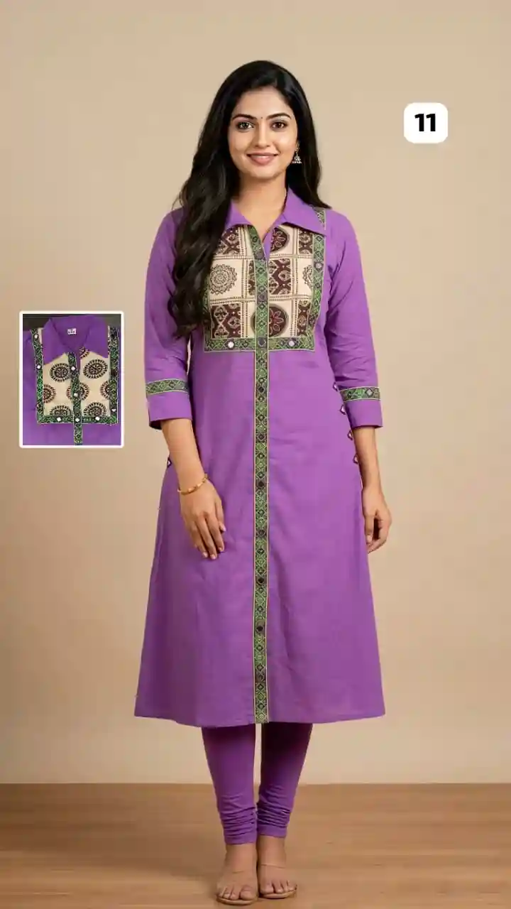 Cotton Mirror work Kurti 11