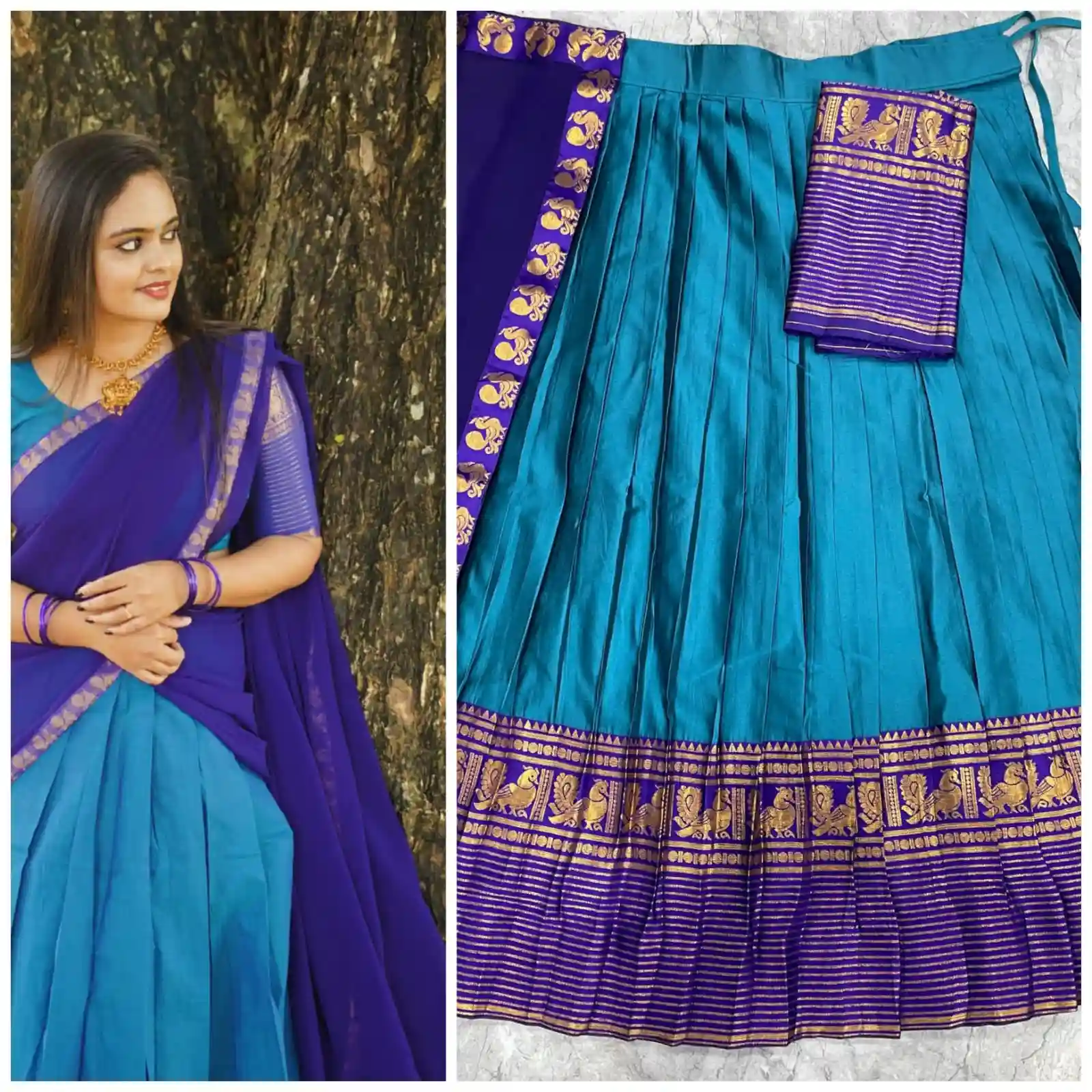 The South-style Kanjivaram Type silk lehenga (L25)