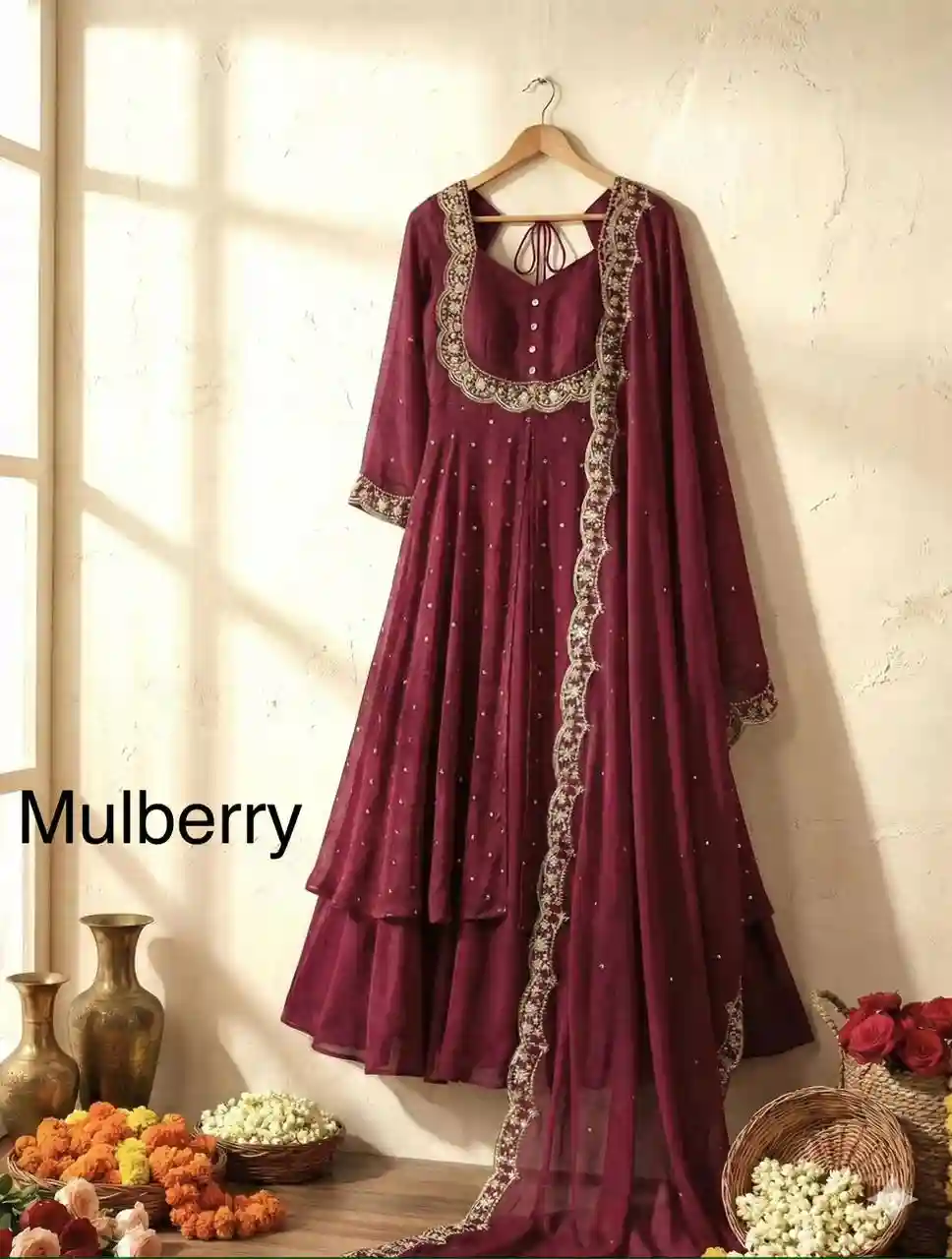 Vichitra Silk skirt and cape pcs (VSK01)