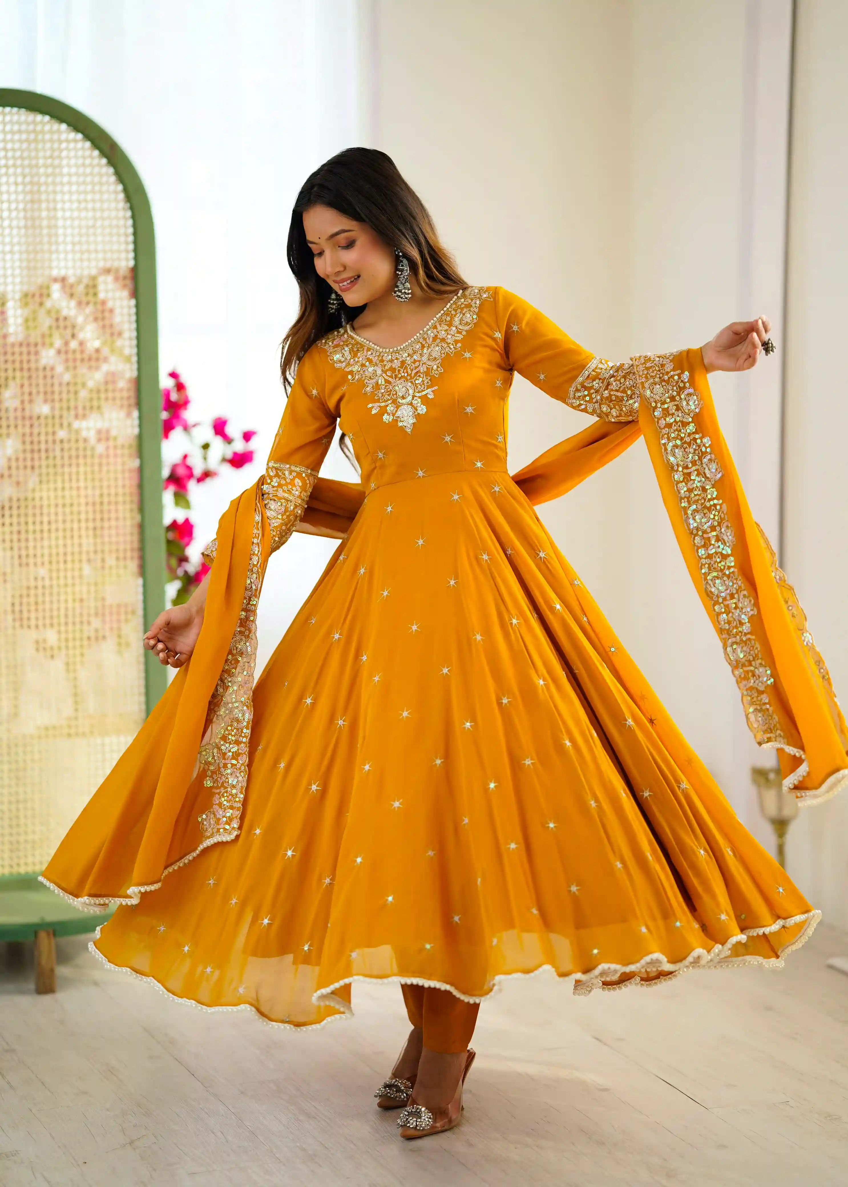 Elegant Embroidered Rembo Sequence Anarkali (RSA07)