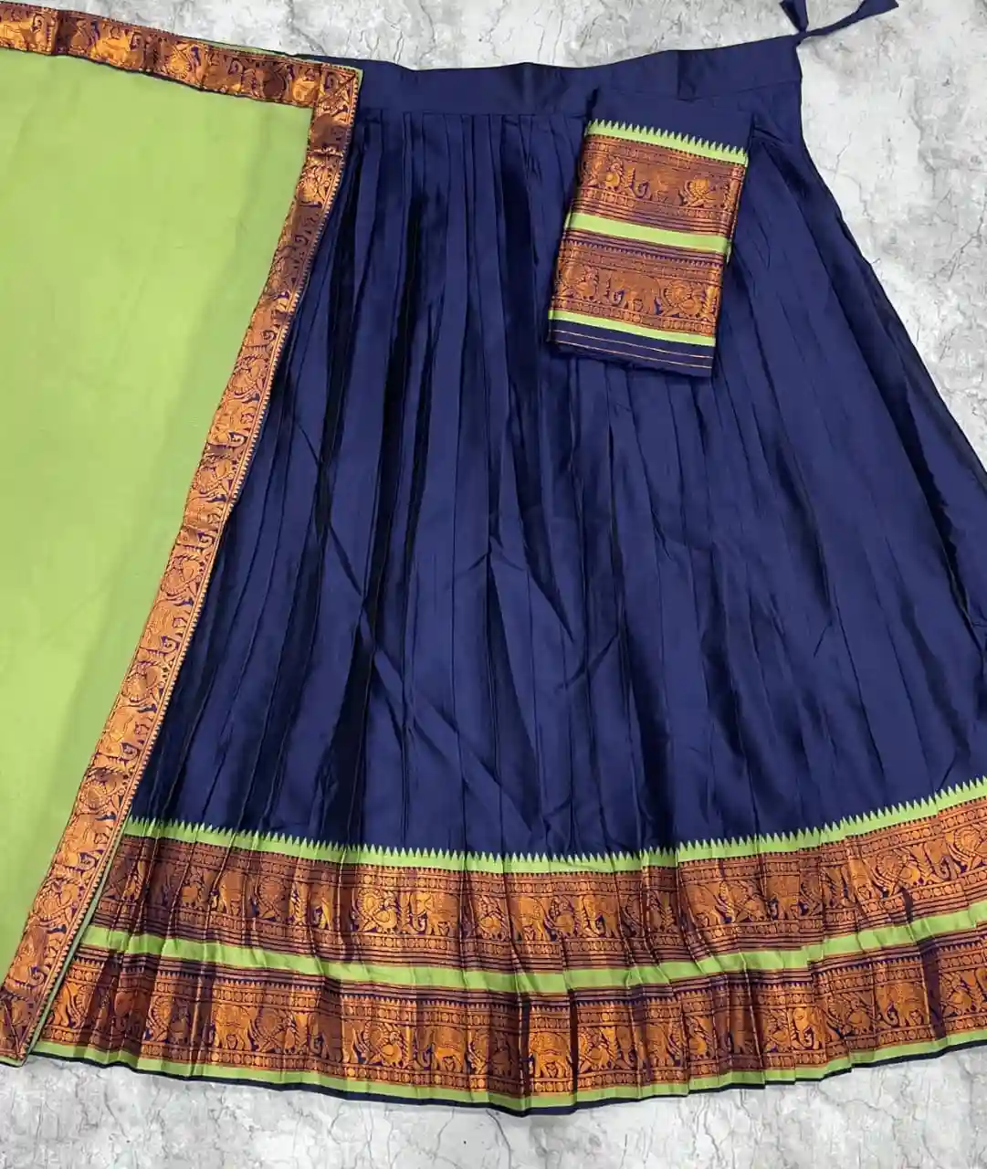 The South-style Kanjivaram Type silk lehenga (L11)