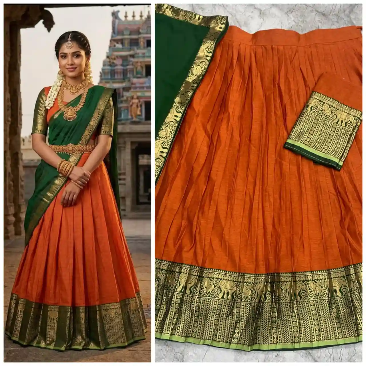 The South-style Kanjivaram Type silk lehenga (L38)
