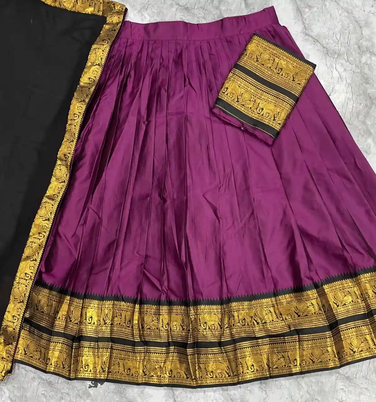 The South-style Kanjivaram Type silk lehenga (L10)