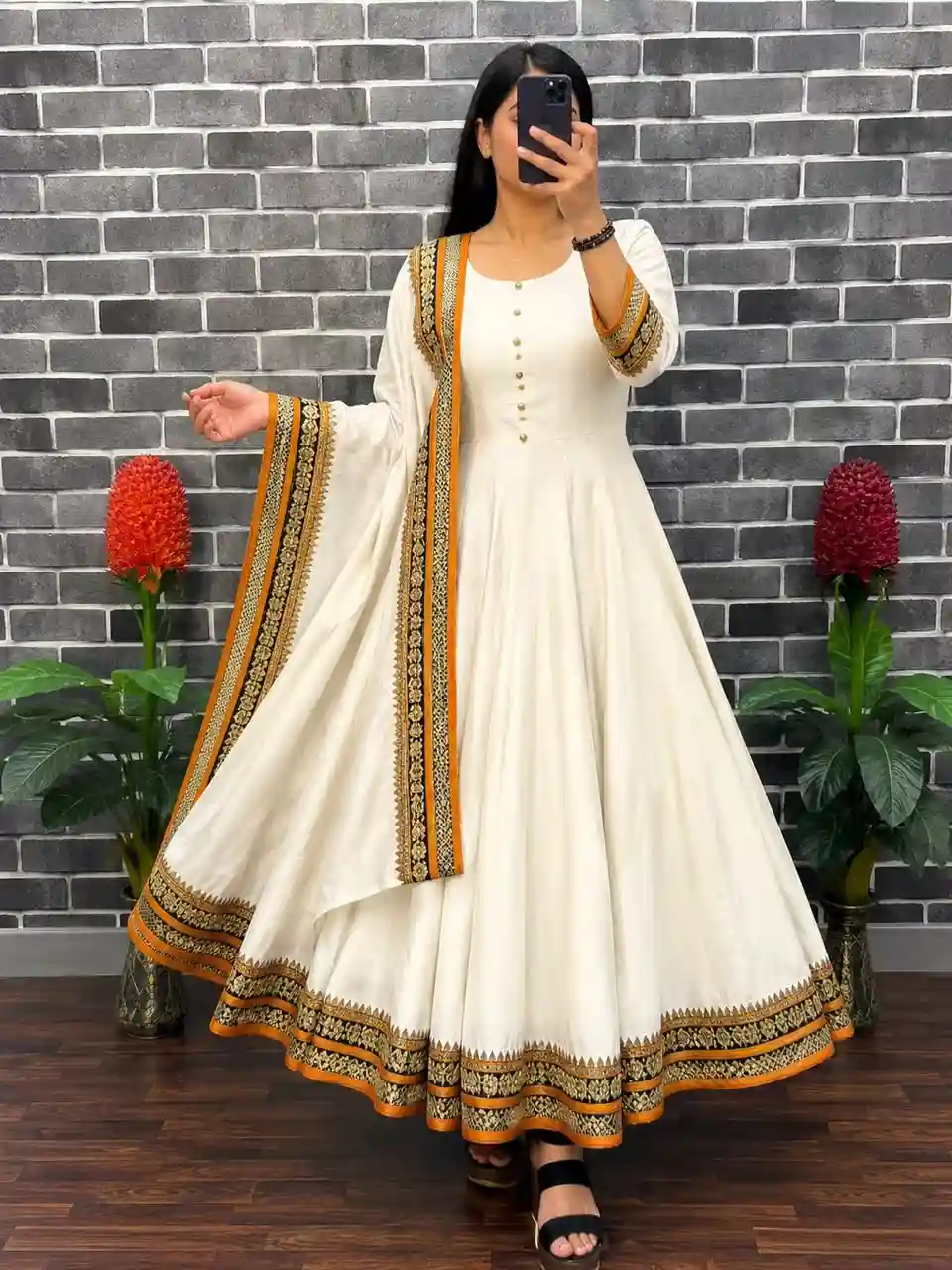 VICHITRA SILK ANARKALI WITH DUPATTA (VSA03)