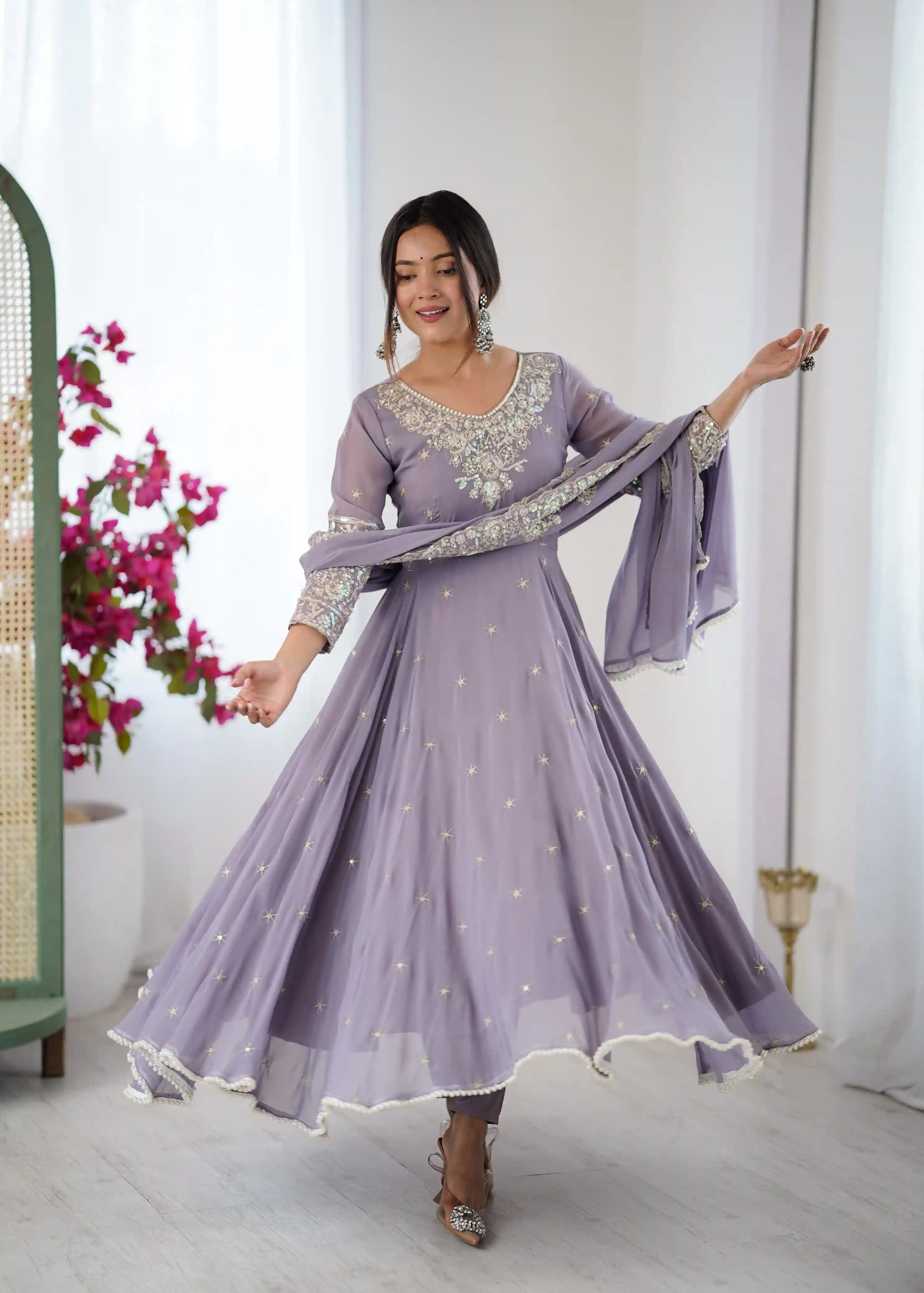 Elegant Embroidered Rembo Sequence Anarkali (RSA01)