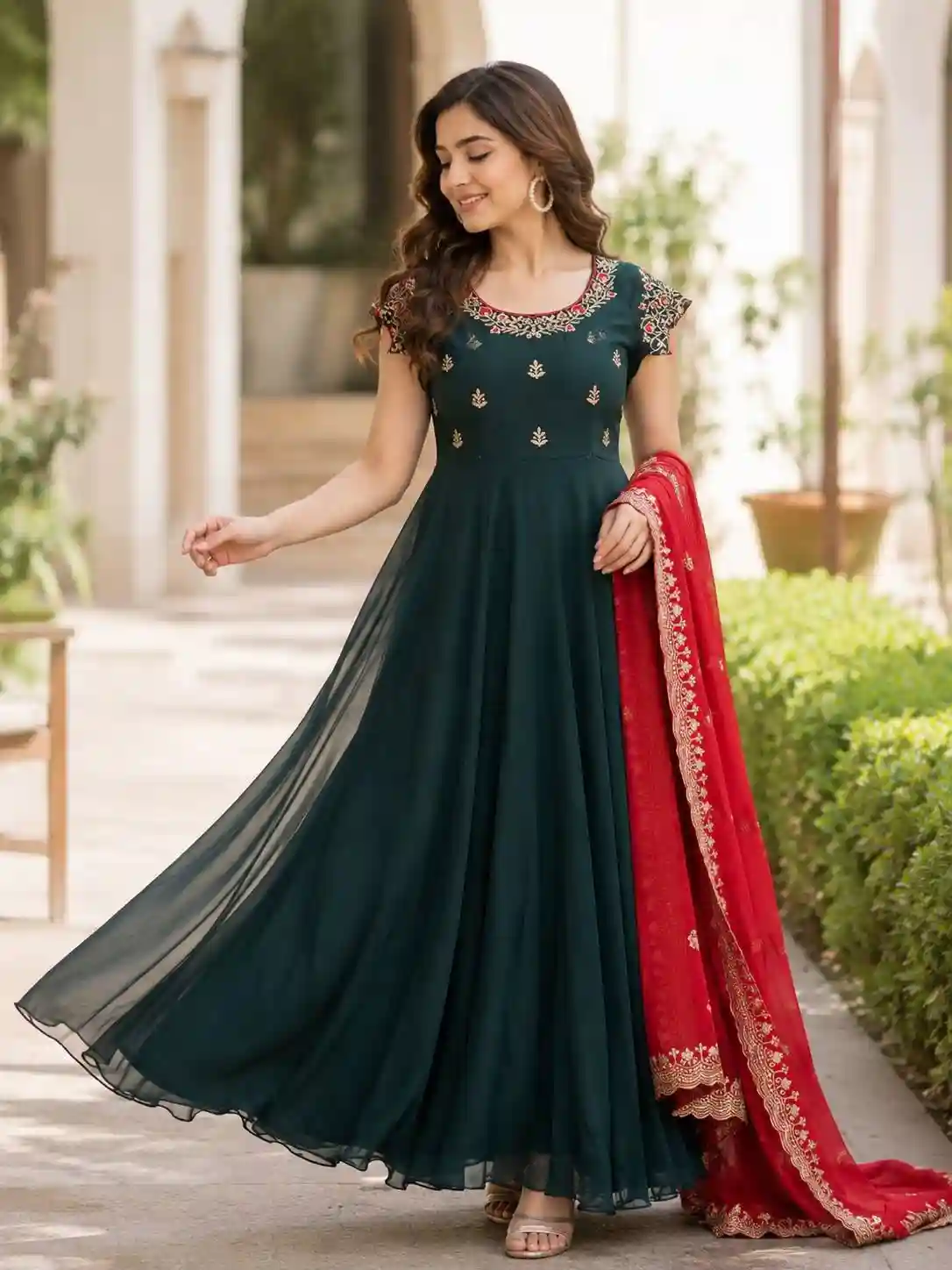 Georgette Anarkali & Dupatta ( GAD01)