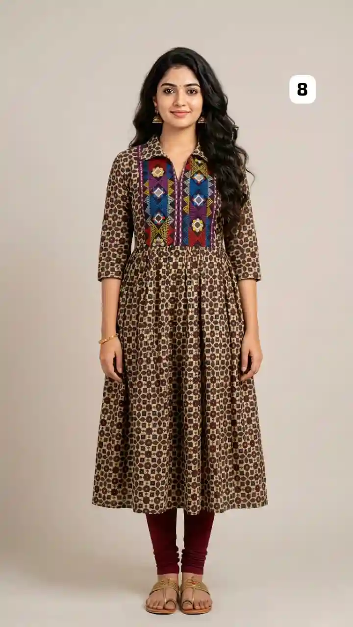 Cotton Mirror work Kurti 8