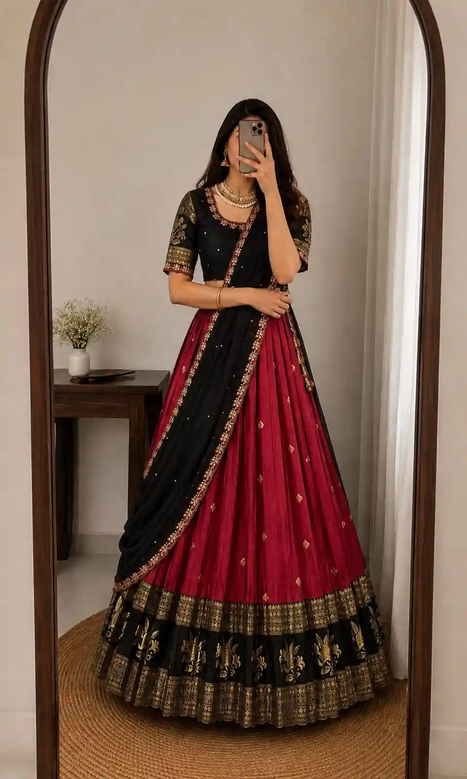 Full stiched Kanjivaram silk Lehanga (L003)