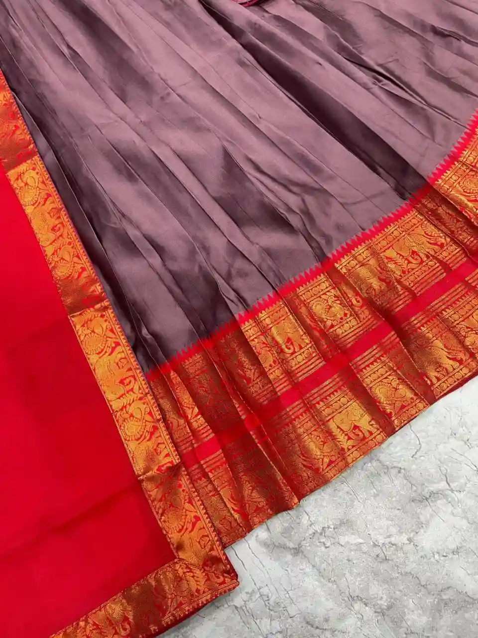 The South-style Kanjivaram Type silk lehenga (L09)