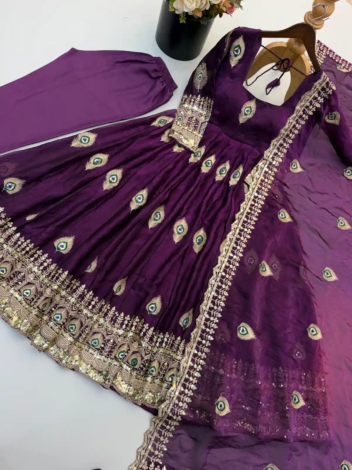 Heavy fendy silk 3 piece designer set (FSD11)
