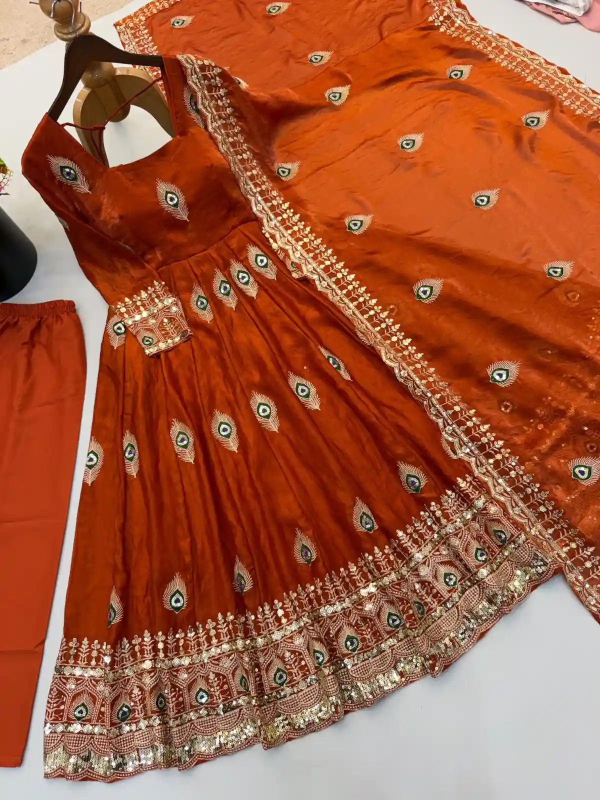 Heavy fendy silk 3 piece designer set (FSD7)