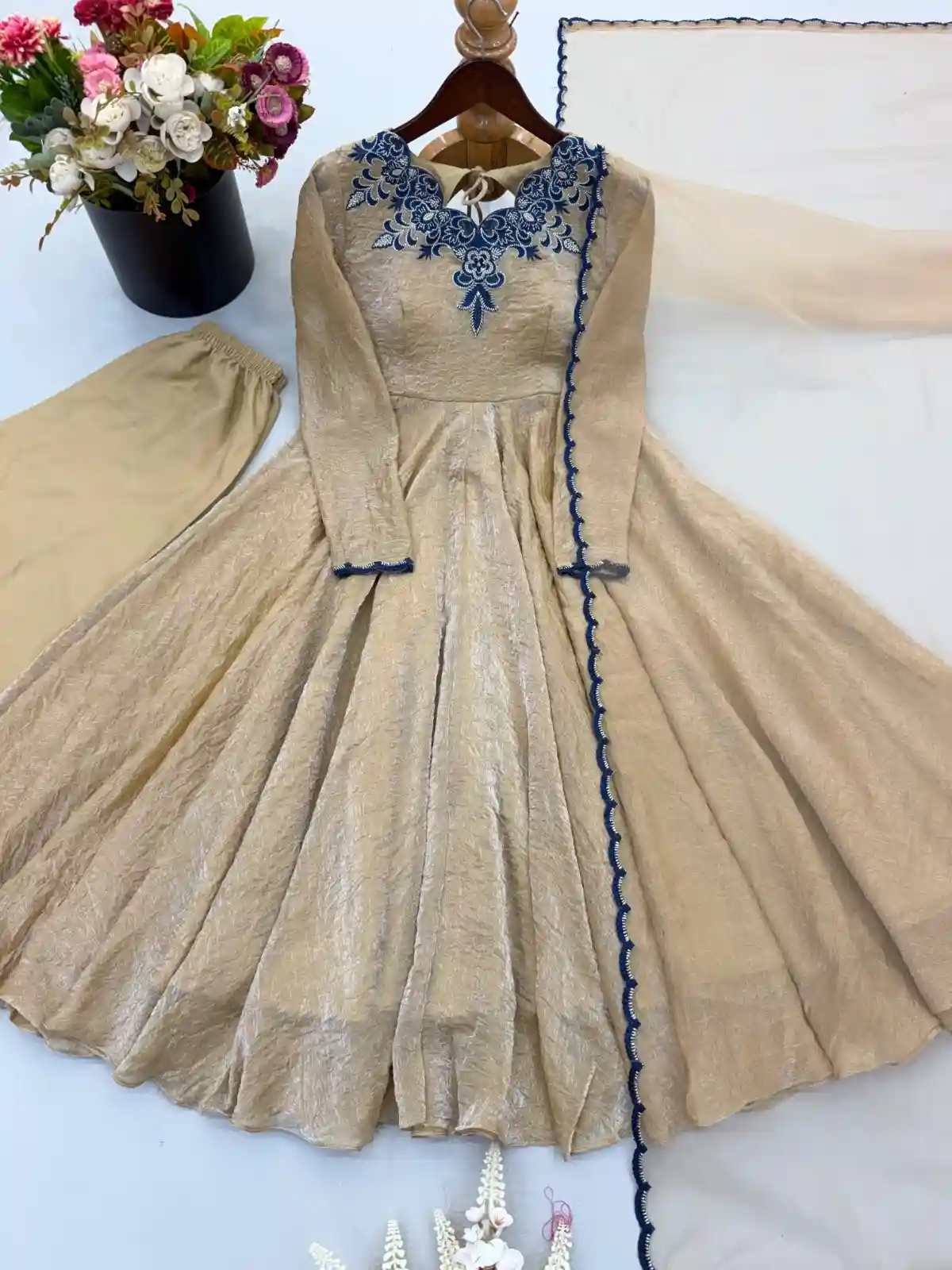 Doremon Crush  Embroidery thread work With Fully Flaired maxy(DD1)