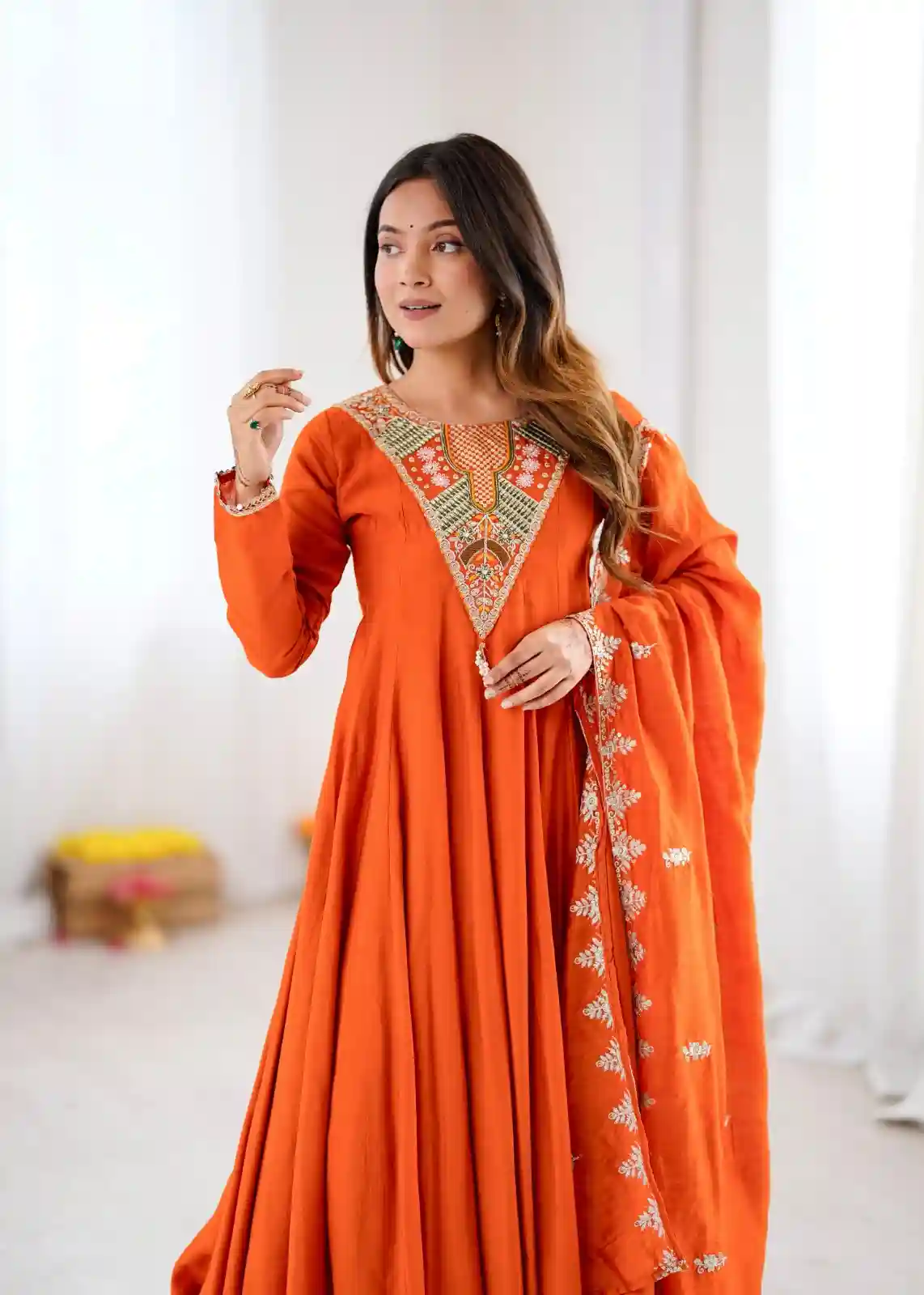 Designer Anarkali Three Piece Set (DA01)