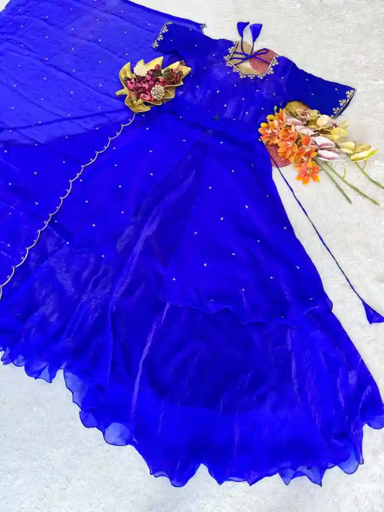 Special Beautiful Heavy Space Silk Lehenga choli Set Double Frill (L06)