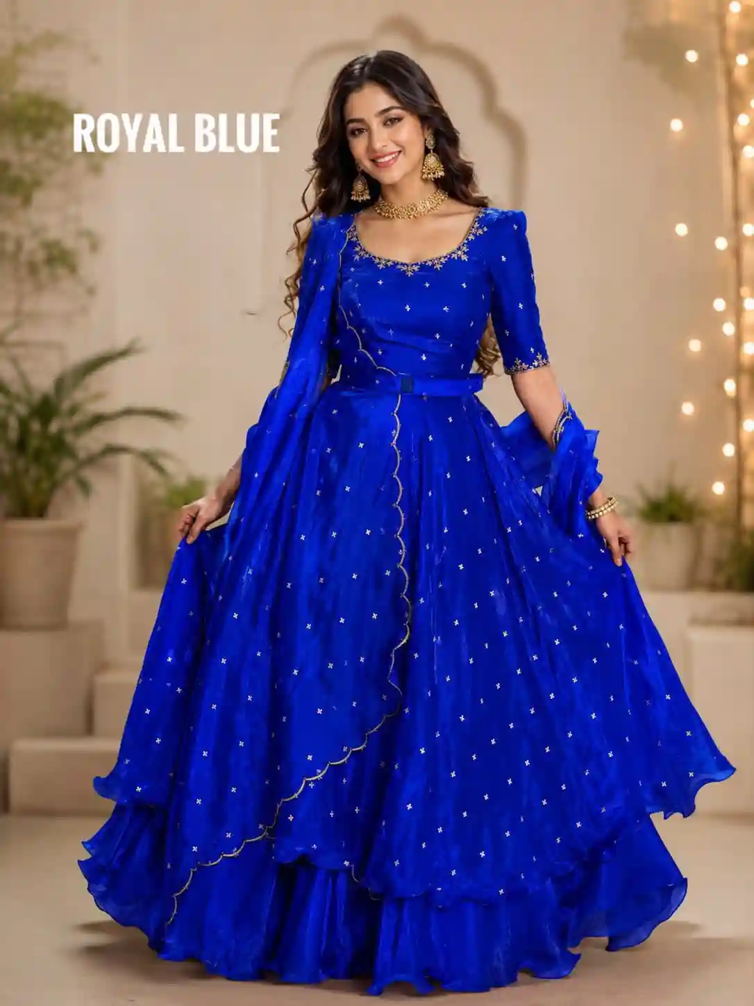Special Beautiful Heavy Space Silk Lehenga choli Set Double Frill (L06)