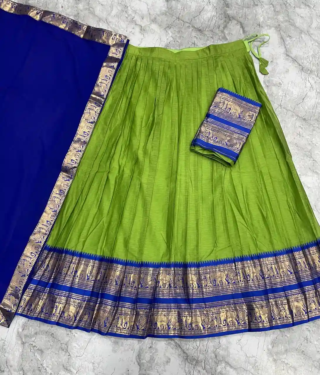 The South-style Kanjivaram Type silk lehenga (L15)