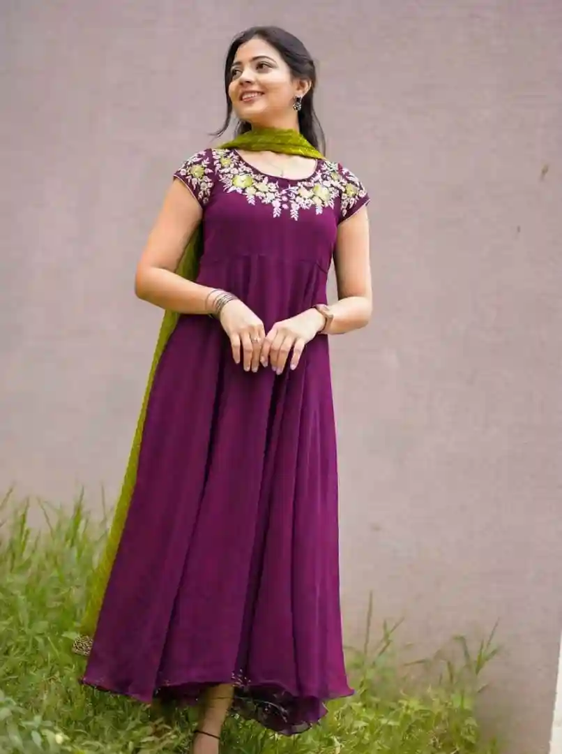 Soft Georgette Designer Gown with Dupatta