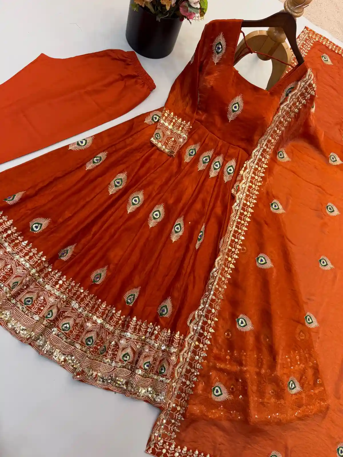Heavy fendy silk 3 piece designer set (FSD7)