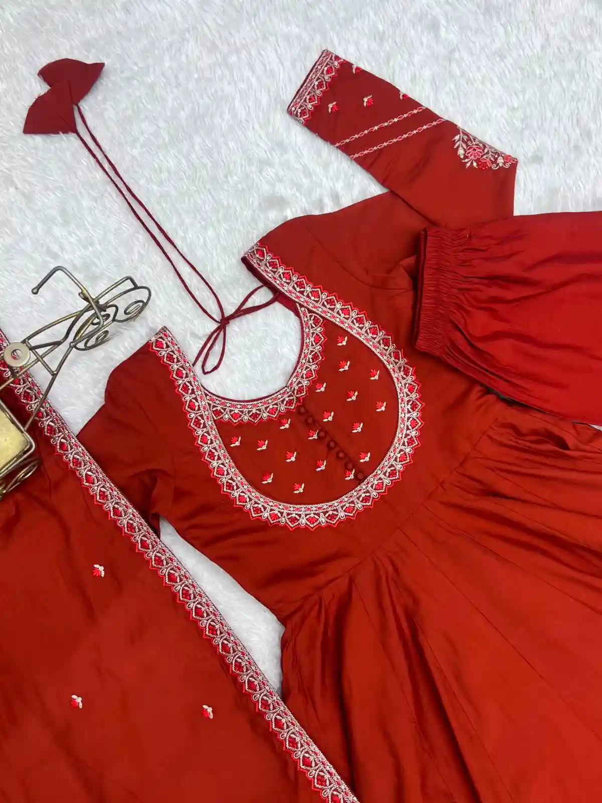 Roman Chanderi Silk Fabric Fully Flare Anarkali (RCS01)