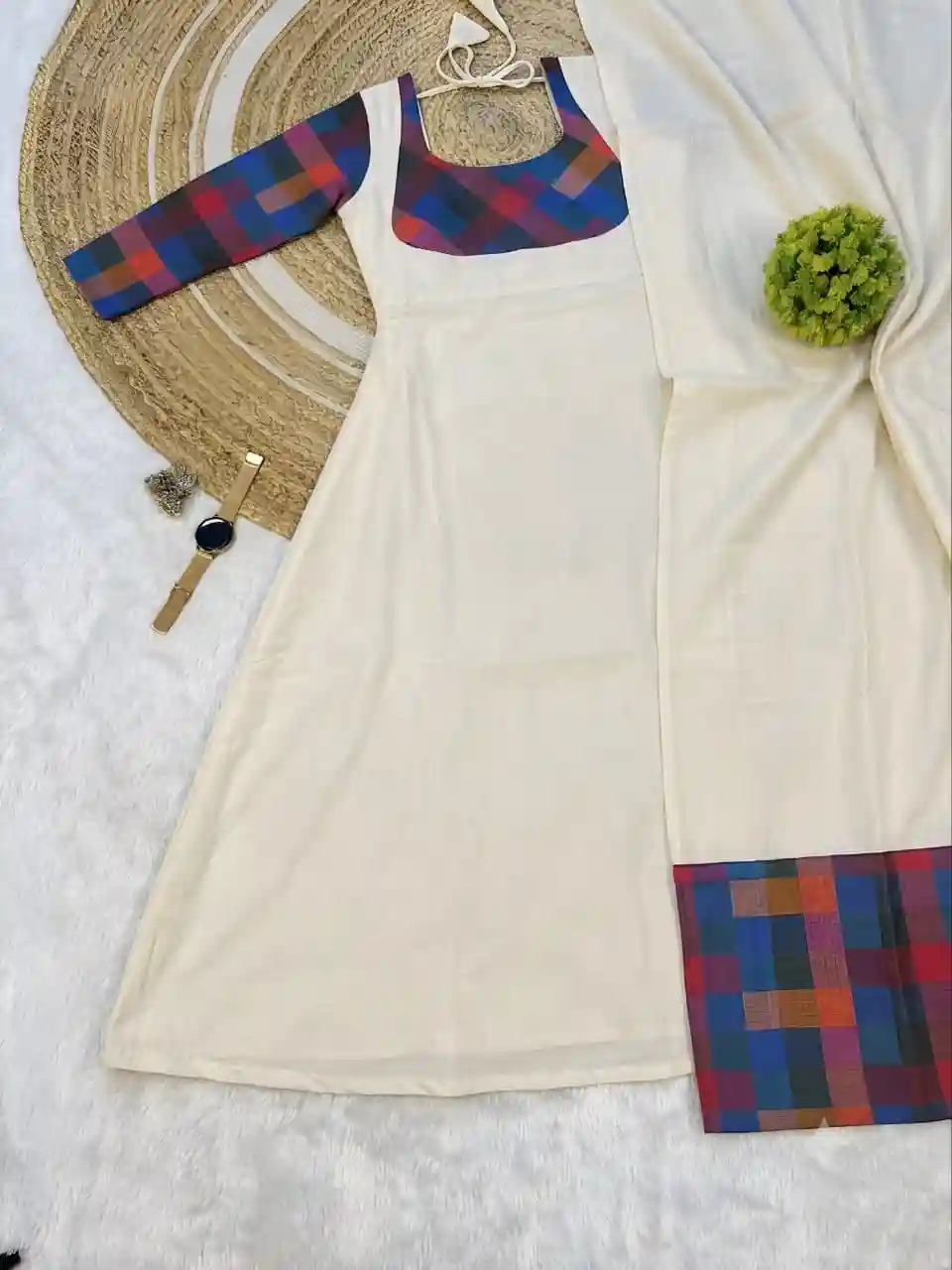 Madras Kattam Gown dupatta (MK03)
