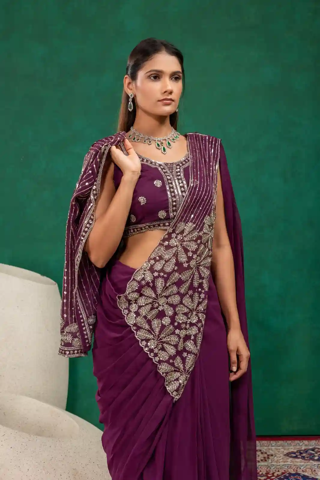 FAUX GEORGETTE KOTI SAREE (KS02)
