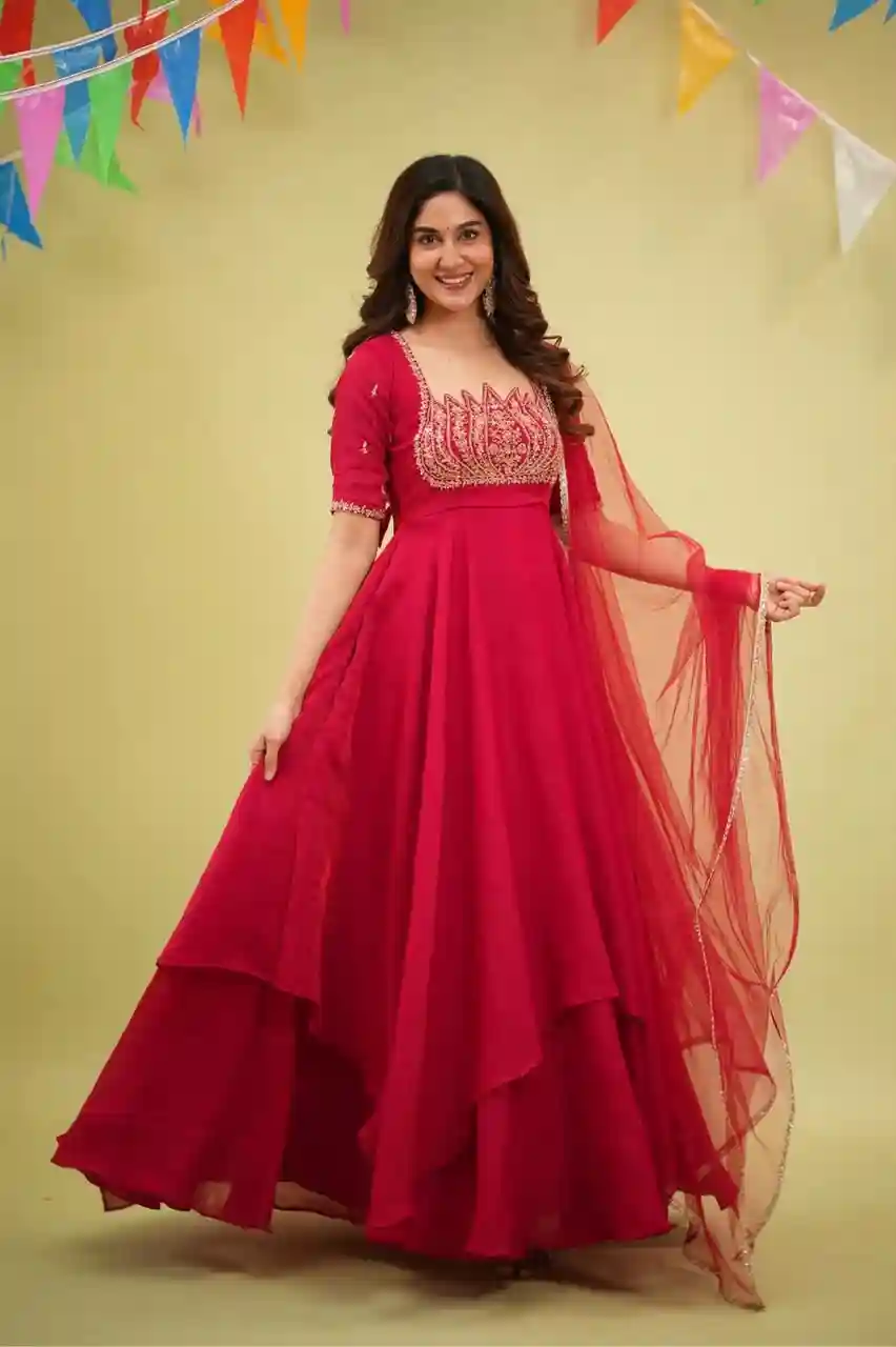 Fendy crush Double Layered gown ( Lotus1)