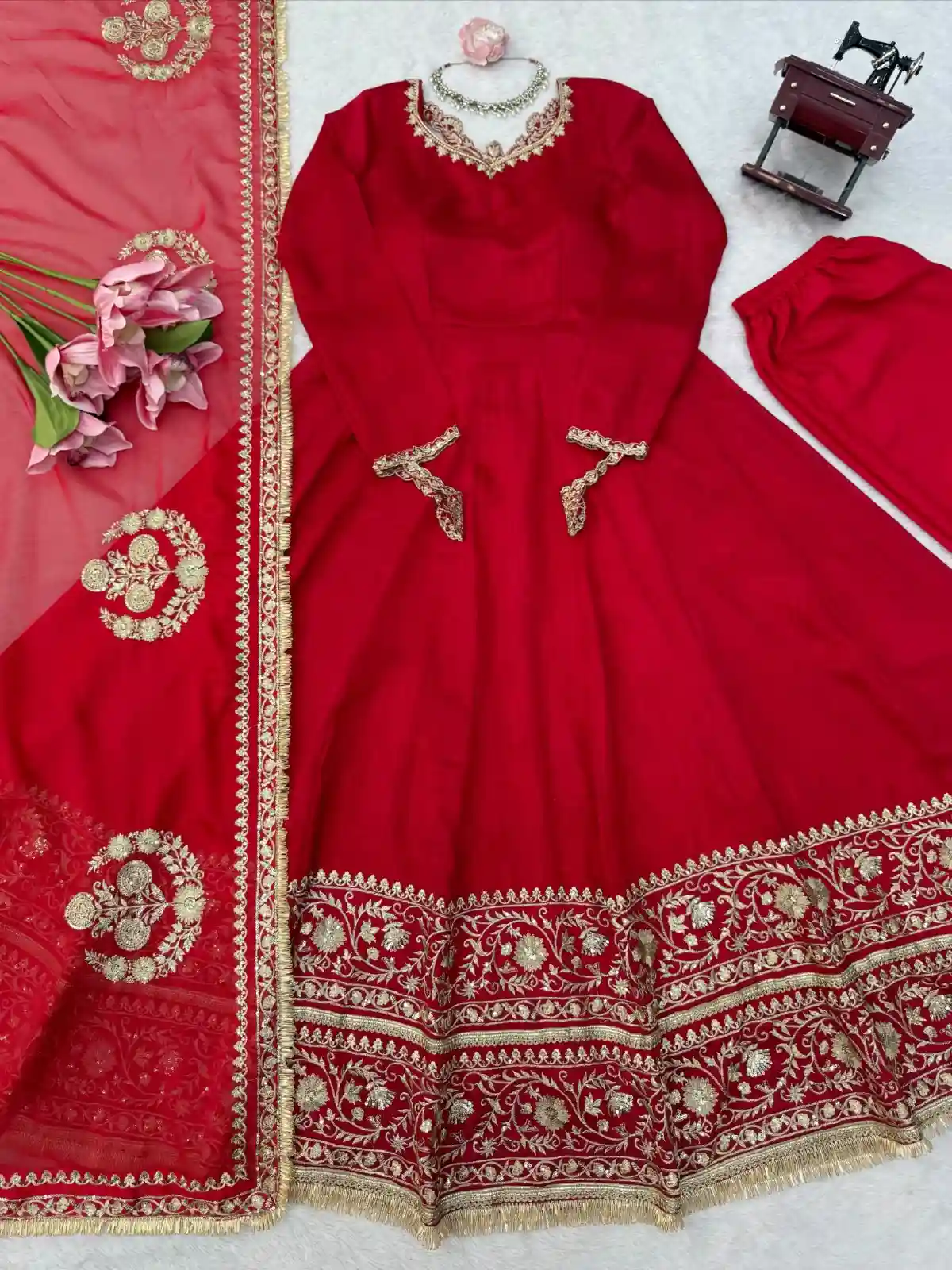 CHARMING RED ANARKALI (RED01)