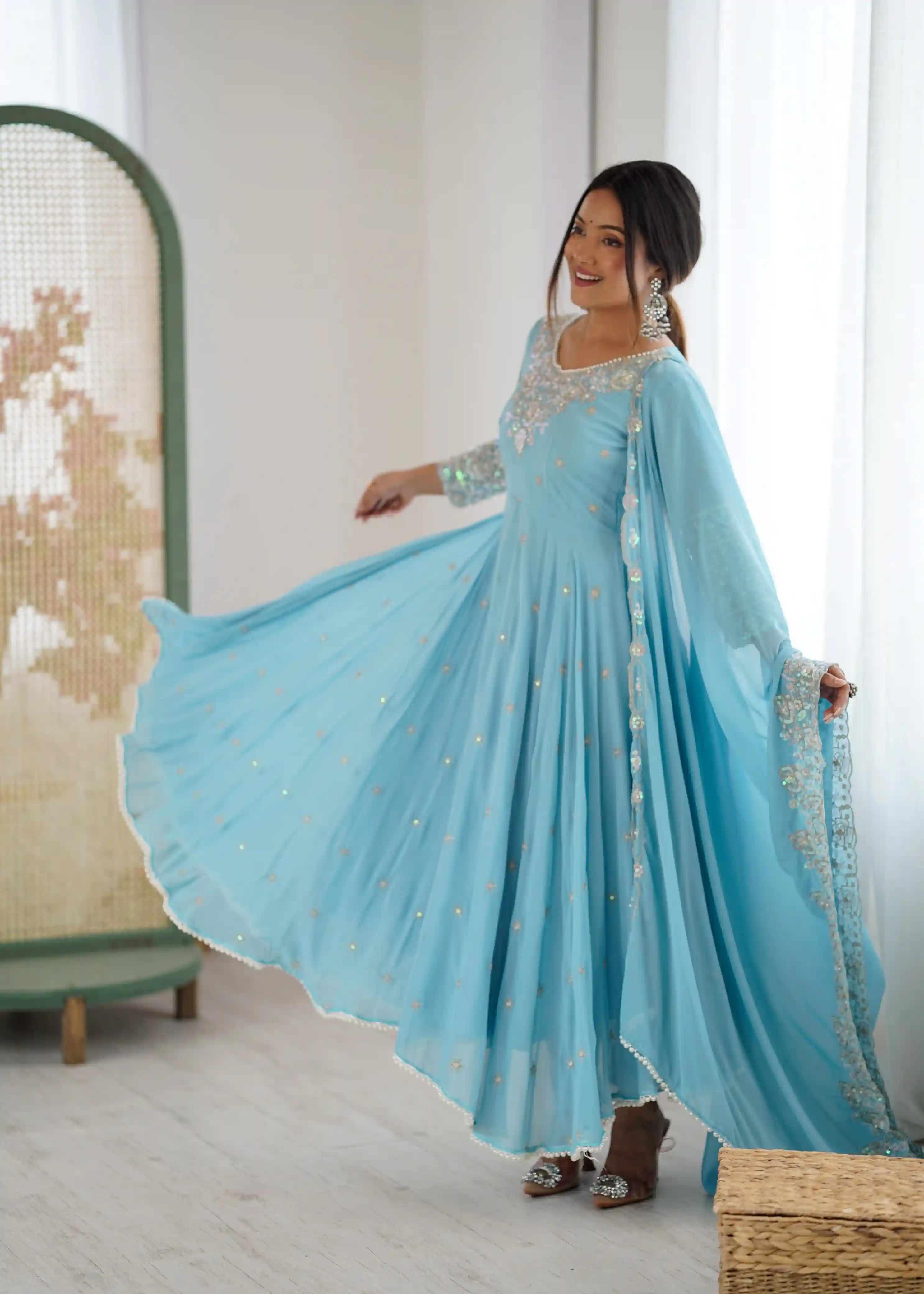 Elegant Embroidered Rembo Sequence Anarkali (RSA02)